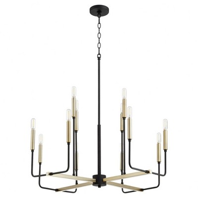 Quorum Lighting Lacy 12 - Light Chandelier in  Noir/Aged Brass