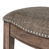 HomeRoots 26" Gray and Brown Fabric and Solid Wood Backless Counter Height Bar Chair - 4 of 4