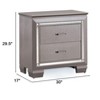 Vynxaria Contemporary Silver Nightstand: LED Light & Dovetail Drawers for Modern Elegance - 4 of 4