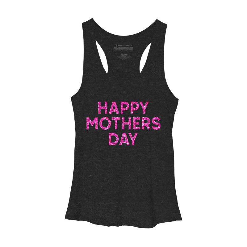 Women's Design By Humans Happy Mother's Day Confetti Text By MeowShop Racerback Tank Top, 1 of 3