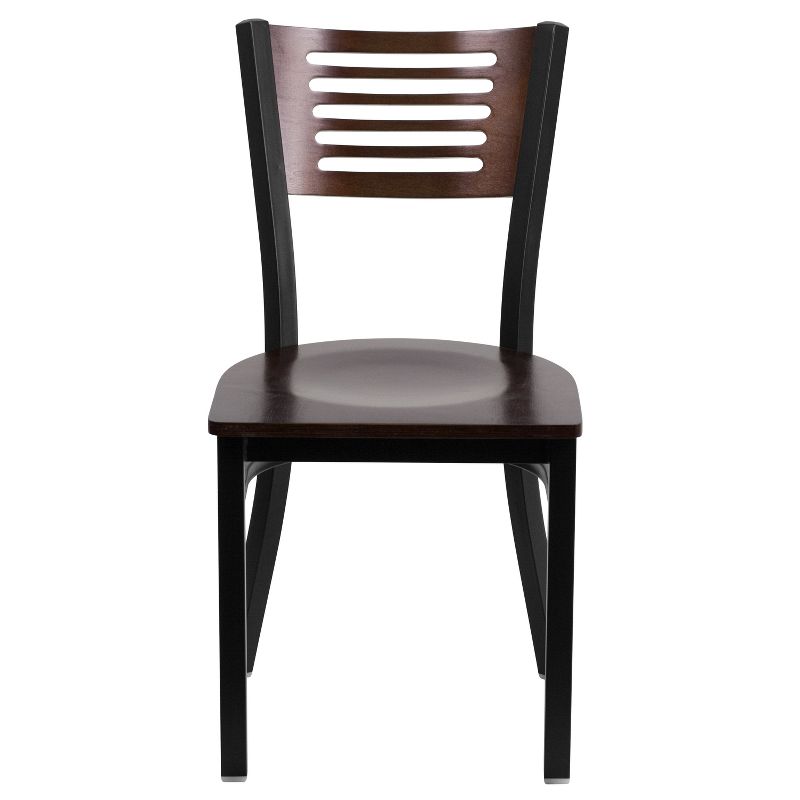 Flash Furniture Black Decorative Slat Back Metal Restaurant Chair, 6 of 8