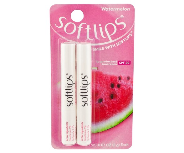 Softlips Lip Balm with SPF 20 - Watermelon - 2ct