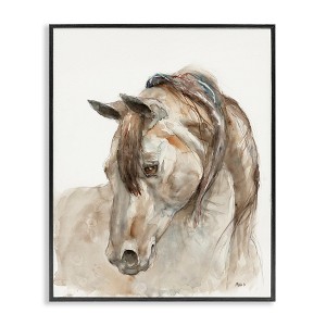 Stupell Industries Gentle Horse Portrait Farm Watercolor Detail Framed Giclee Art - 1 of 4