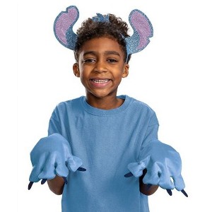 Disguise Stitch Costume Kit – Disney Lilo & Stitch Blue Headband with Ears and Gloves, One Size - 1 of 2