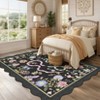 Pastoral Floral Washable Area Rug Non Slip Farmhouse Floor Cover Soft Non Shedding Indoor Rug Low Pile Foldable Carpet for Living Rom Bedroom Nursery - 3 of 4
