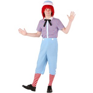 HalloweenCostumes.com Men's Raggedy Andy Halloween Costume with Wig and Matching Hat | Adult Raggedy Andy Outfit - 1 of 4
