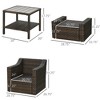 5pc Patio Furniture Set, All Weather PE Rattan Conversation Chair and Ottoman Set w/ Table, Cushion Pillows - 3 of 4