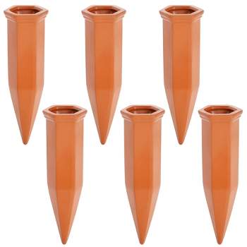 Juvale 6 Pack Plant Waterers for Vacations, Greenhouse, Home Decor Plant Supplies, Terracotta Color, 7 in