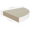 vidaXL Wall Corner Shelves 2 pcs Oak and White 9.8"x9.8"x1.4" MDF - 3 of 4