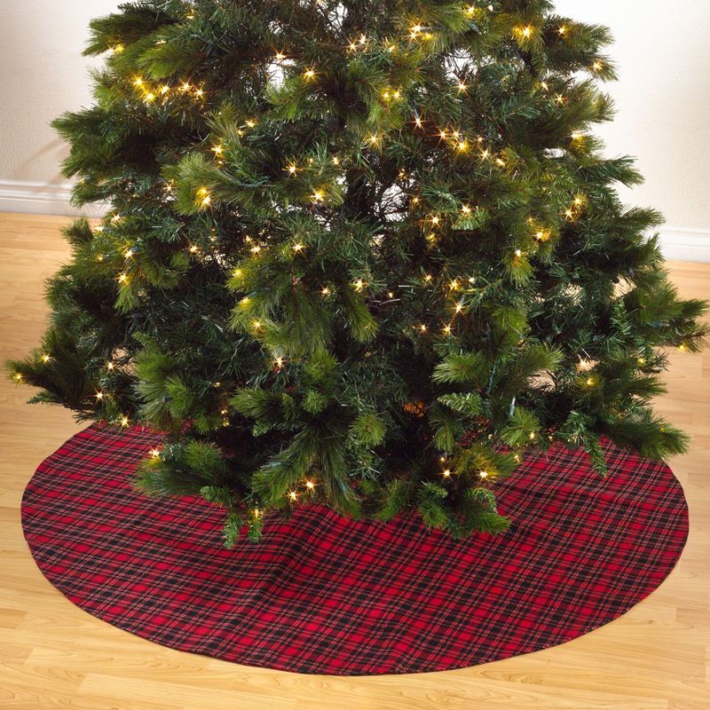 Saro Lifestyle Saro Lifestyle Plaid Christmas Tree Skirt, 2 of 5