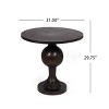 31" Small Round Aluminum Dining Table for 2, Brown Kitchen Table with Pedestal Base for Modern Kitchen, Patio or Breakfast Nook - Cuddlewood - 3 of 4