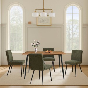 5-Piece Modern Dining Set,47" Rectangular Dining Table Wood Top with Upholstered Linen Dining Chairs for Dining Room, Living Room-Tanpinhause - 1 of 4