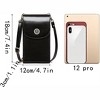 FATMOON Women Fashion Florets Crossbody Bag Vertical Phone Bags Cow Leather Purse Genuine Leather Shoulder Bag - 3 of 4