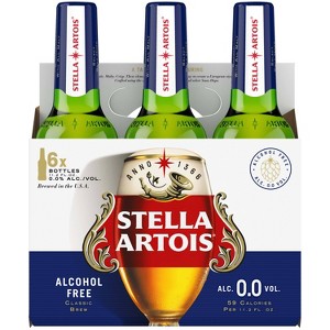 Stella Artois 0.0 Non-Alcoholic Lager Beer - 6pk/11.2 fl oz Bottles - 1 of 4