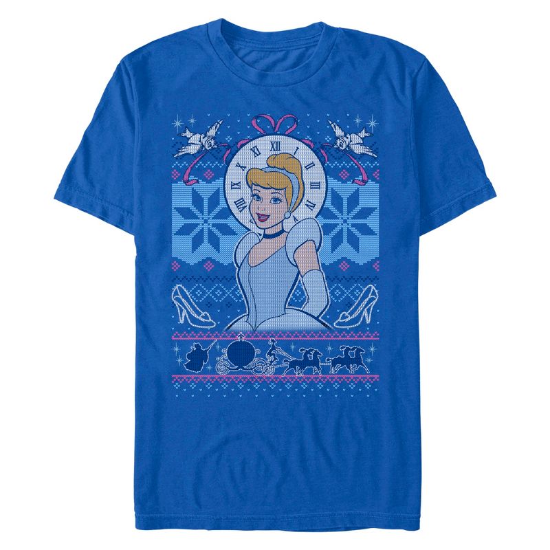 Men's Disney Cinderella Christmas Sweater T-Shirt, 1 of 5