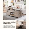 OKD 48" Farmhouse Lift Top Coffee Table with Sliding Barn Door & Adjustable Shelf - 3 of 4