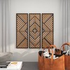 Set of 3 Wood Geometric Slatted Wood Design Wall Decors Brown - Olivia & May - 3 of 4