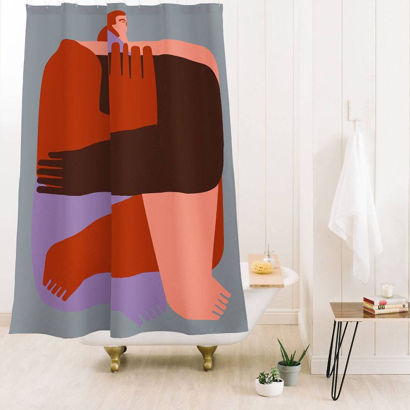 Enrique Larios Abrazo Shower Curtain Gray - Deny Designs, 3 of 5