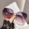 Anna-Kaci Women's Oversized Square Sunglasses with Dual Layer Frame and Gold Temple Accent UV400 Dark Lenses - 2 of 3
