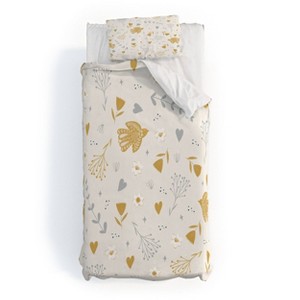Deny Designs 3pc Twin/Twin XL Menina Lisboa Folk Nordic Bird Duvet and Sham Set - 1 of 4