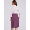 Allegra K Women's High Waist Solid Button Front A-Line Belted Corduroy Midi Skirt - 4 of 4