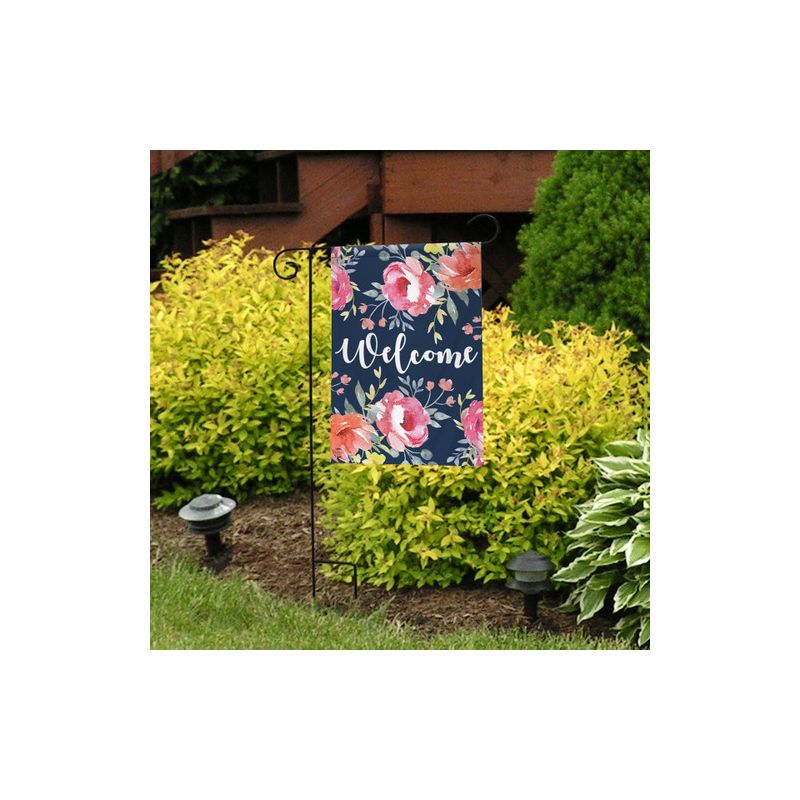 Watercolor Floral Spring Garden Flag Welcome Flowers 18" x 12.5" Briarwood Lane, 3 of 4