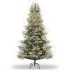7.5 FT Lighted Aspen Fir Christmas Tree,Flocked Artificial Christmas Tree with Warm White & Twinkle Lights for Holiday, Metal Hinges, Foldable Base - 3 of 4