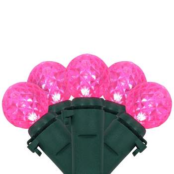 Northlight LED G12 Berry Christmas Lights - 16' Green Wire - Pink - 50 ct