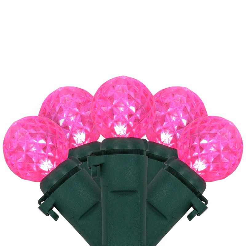 Northlight LED G12 Berry Christmas Lights - 16' Green Wire - Pink - 50 ct, 1 of 7