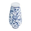 Sagebrook Home 13" Ceramic Vase - Contemporary Blue and White Chinoiserie Design Floral Vase For Decorative Table Accent - 4 of 4