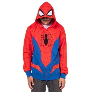 Seven Times Six Marvel Spider-Man Hoodie Men's Cosplay Costume Zip Up Hooded Sweatshirt - 1 of 4
