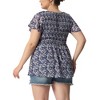 Agnes Orinda Women's Plus Size Chiffon Smock Waist Ditsy Floral Peplum Casual Blouses - 4 of 4