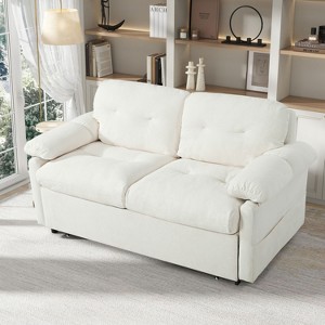 NicBex Queen Size Convertible Sofa Bed Loveseat Couch with Thicked Cushions & Side Storage,Color Blocking Sleeper Sofa for Living Room,Bedroom - 1 of 4