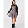 INSPIRE CHIC Women's Sleeveless Square Neck Plaid Fit and Flare Tweed Dresses - 4 of 4