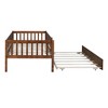 NicBex Twin Size Modern Wooden Daybed with Trundle, Guardrail & Open Storage for Bedroom and Living Room - 3 of 4