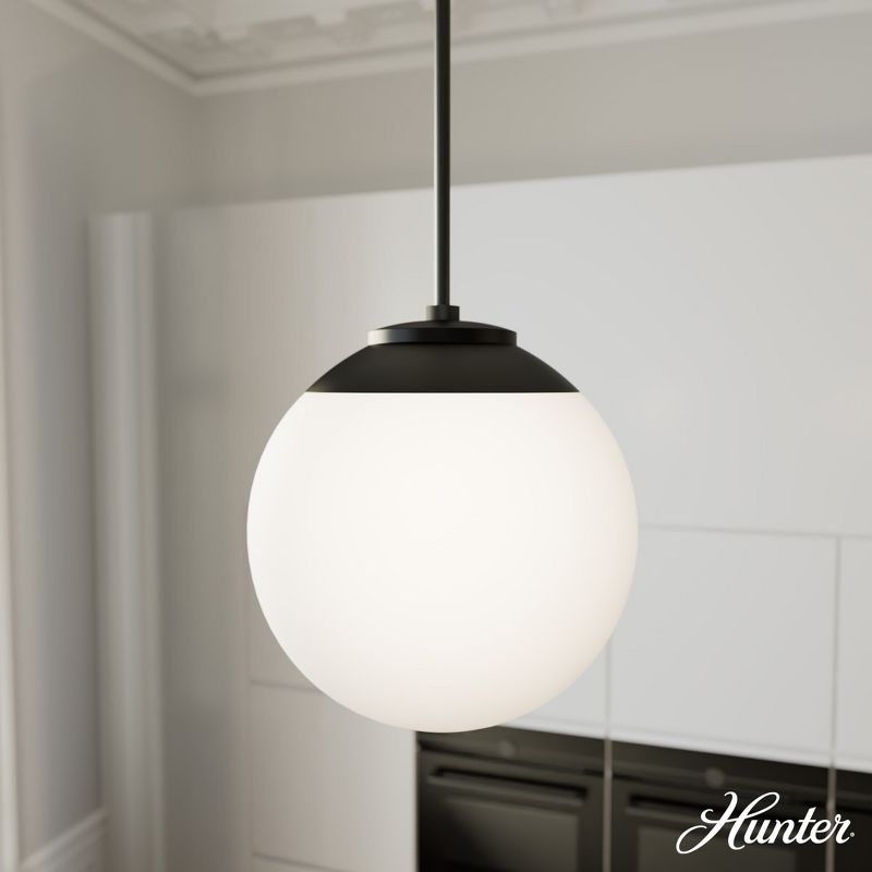 12" Hepburn Cased White Glass Pendant Ceiling Light Fixture - Hunter Fan, 3 of 7