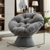 FONTOI Oversized Swivel Accent Chair, Swivel Barrel Chair, Upholstered Wingback Chair for Bedroom Living Room, Dark Gray, 33"*31.5"*37" - 3 of 4