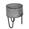 Royal Hampton Set of 3 Galvanized Sheet Planter Tubs with Iron Powder Coated Hairpin Legs - 3 of 4