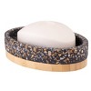 Moda at Home Soren Cement Terrazo with Bamboo Soap Dish Black - 3 of 4