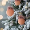 TopComfy Decorative Object Glass Christmas Ball Ornaments Flocking Feather Set for Holiday Decor, Brown, 3.9"*3.9"*3.9" - 3 of 4