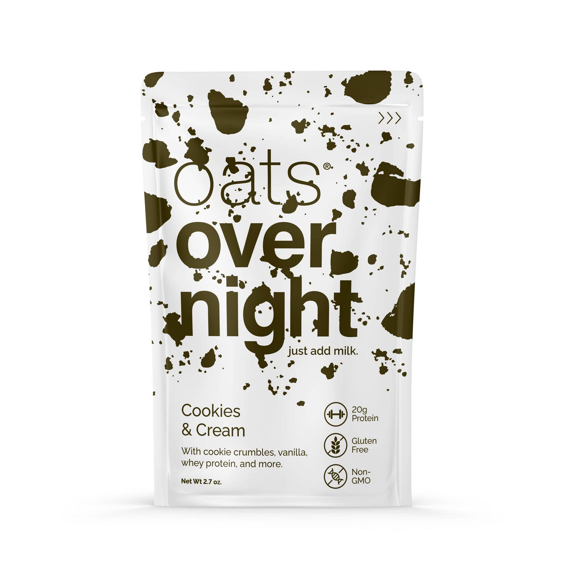 Oats Overnight Cookies and Cream Breakfast Shake Pouch - 2.7oz