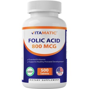 Folic Acid 800mcg - 500 Vegetarian Tablets - 1 of 4