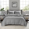 Sapphtopaz Comforter Set Bedding Quilt Set Simple Solid Color Reversible Quilt Set - 2 of 4