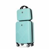 BEAFUP 2 Piece Luggage Sets ABS Lightweight Suitcase , Spinner Wheels for Unisex, (20/14) Light Blue - 2 of 4