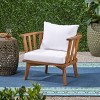Solano Acacia Wood Club Chair Teak/ White - Christopher Knight Home - image 2 of 4