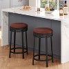 Jojoka Swivel Bar Stools,24" Counter Height Bar Stools with Footrest,Pu Leather Backless for Dining Room - 3 of 4