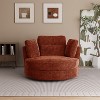 Mlmh & Kngwa 50.2"W Modern Swivel Chair, Chenille Upholstered Single Sofa Chair with Pillow - 2 of 4