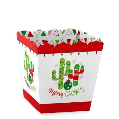 Big Dot of Happiness Merry Cactus - Party Mini Favor Boxes - Christmas Cactus Party Treat Candy Boxes - Set of 12