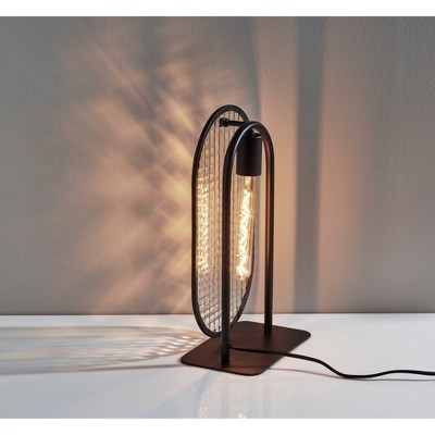 Edison Black Glass Desk Table Lamp with Metal Stand