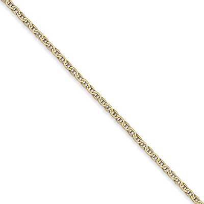 Black Bow Jewelry 1.5mm, 14k Yellow Gold, Solid Anchor Link Chain Necklace